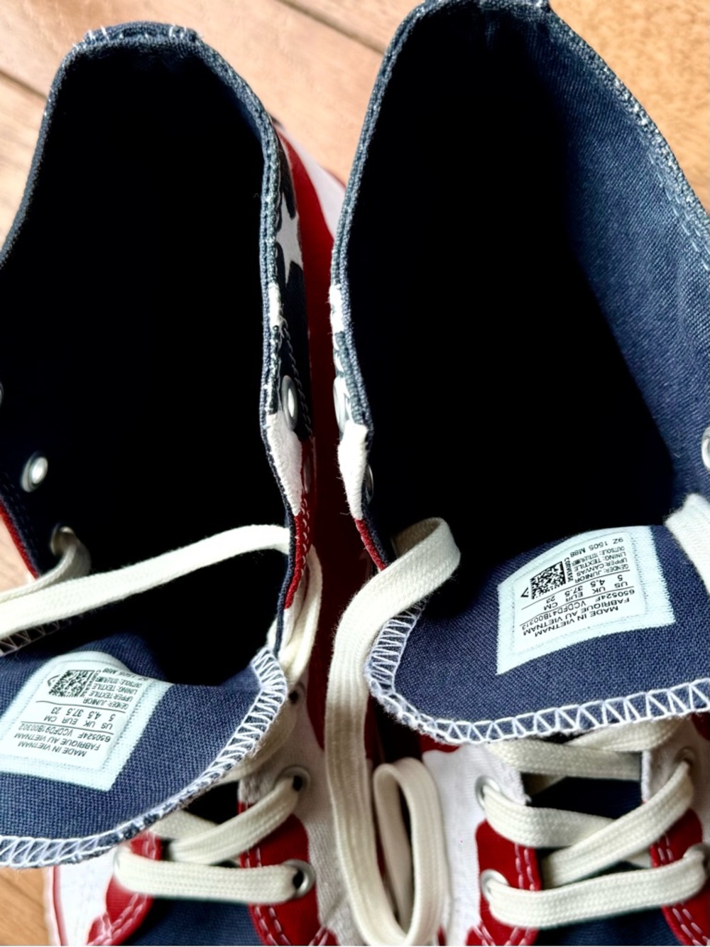 Converse All Star High Top Sneakers /American Flag Stars Red White Blue / Womens - Picture 5 of 7